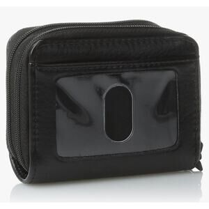 Buxton Genuine Pebbles Leather RFID Wizard Wallet 11 card slots - Black
